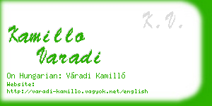 kamillo varadi business card